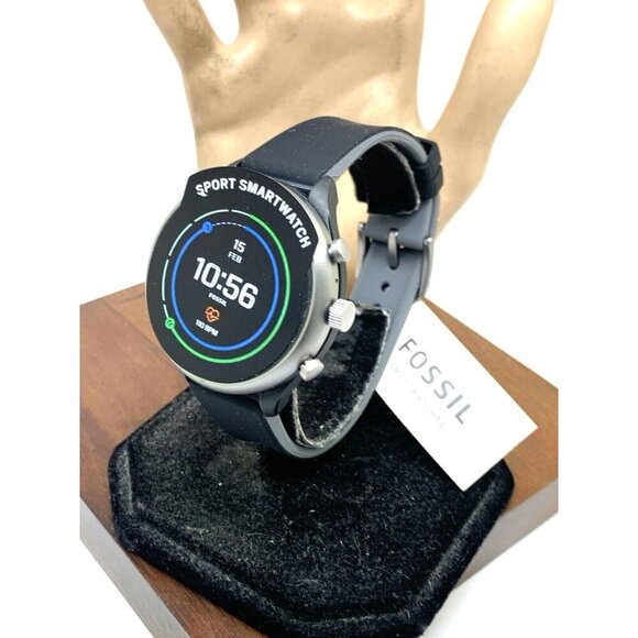 Fossil Women's Watch FTW6024 Smartwatch Aluminum Gray Black Rubber Band 41mm - Picture 2 of 14